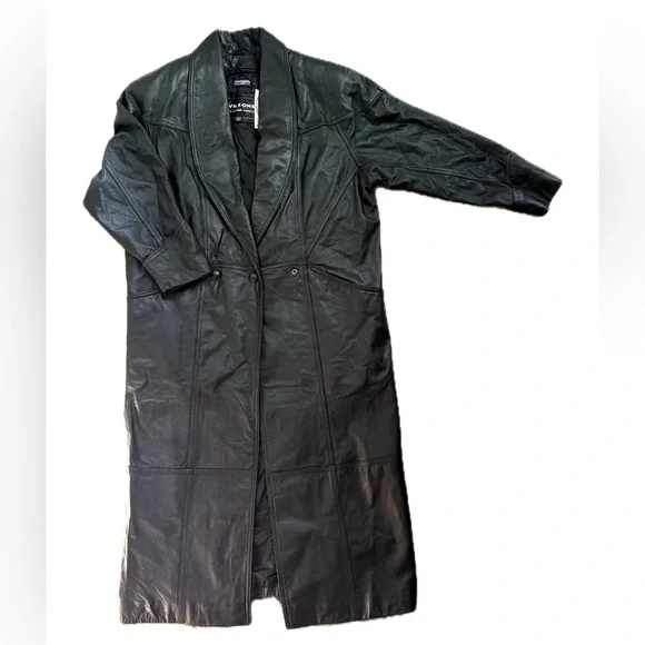 Wilsons Genuine Leather Black Thinsulate Full-Length Classic Trench Style Coat - Picture 6 of 17